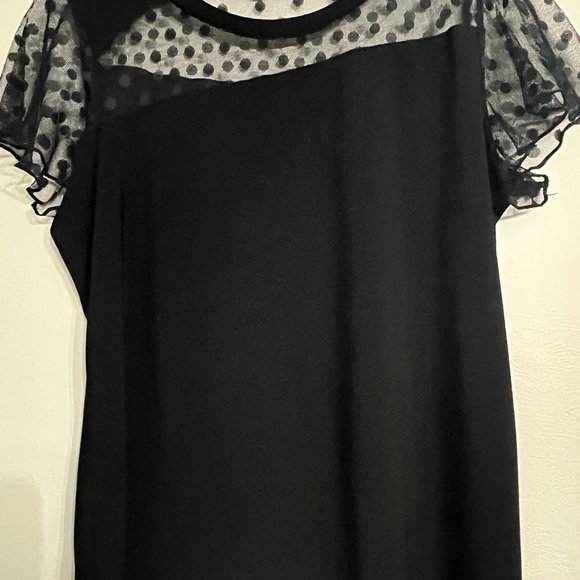 Atelier Flutter Sleeve Polka Dot Top -Black XL - Picture 10 of 10